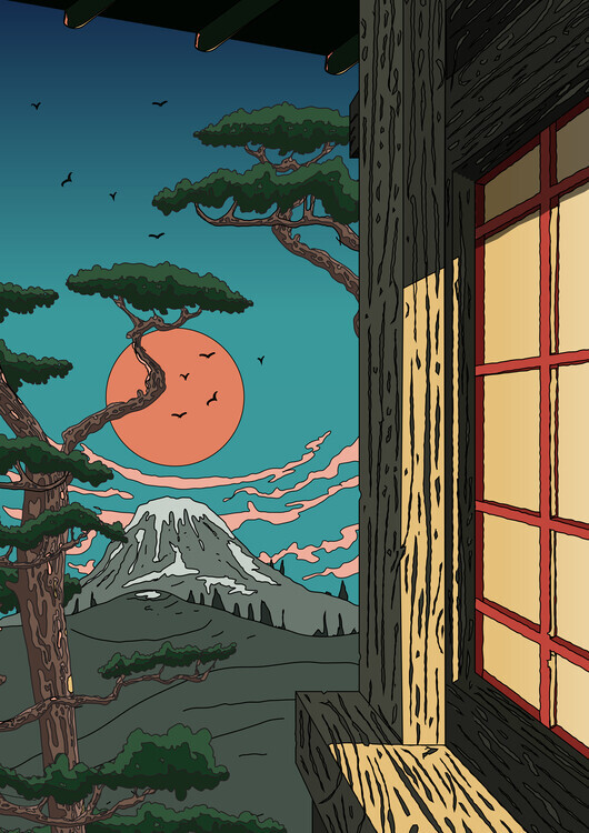 Nicholas Plakát, Obraz - Japanese Mountain Serenity, Nicholas, 30 × 40 cm