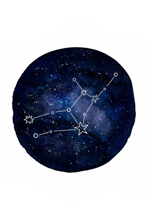 EMELIEmaria Plakát, Obraz - Virgo Constellation Night Sky, EMELIEmaria, 26.7 × 40 cm