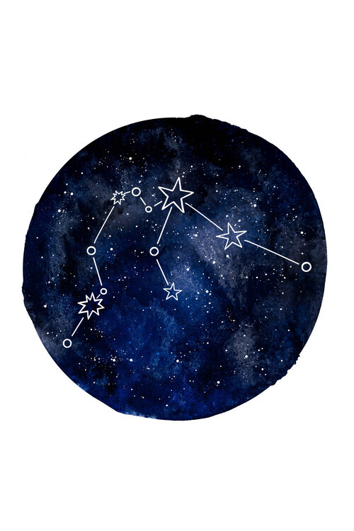EMELIEmaria Plakát, Obraz - Aquarius Starry Constellation, EMELIEmaria, 26.7 × 40 cm