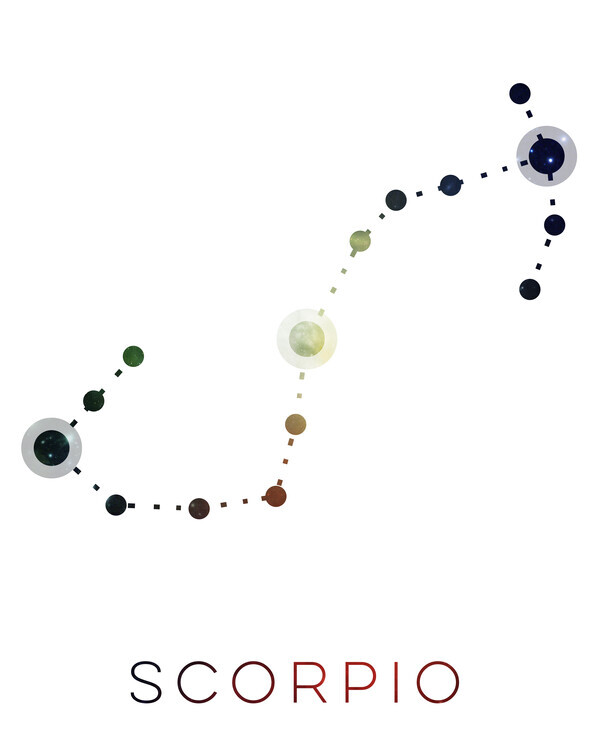 Emiliano Deificus Plakát, Obraz - Scorpio Zodiac Constellation, Emiliano Deificus, 30 × 40 cm