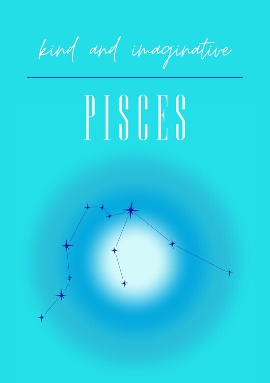 Amelie Plakát, Obraz - Celestial Pisces Constellation, Amelie, 30 × 40 cm