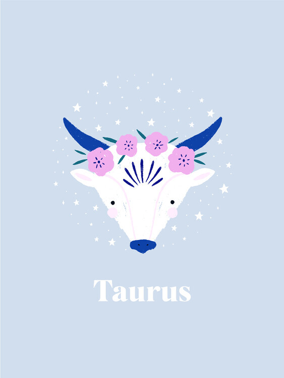 Aislinn Simmonds Plakát, Obraz - Floral Taurus Zodiac, Aislinn Simmonds, 30 × 40 cm