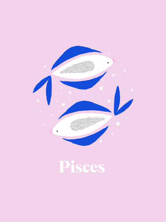 Aislinn Simmonds Plakát, Obraz - Whimsical Pisces Fish, Aislinn Simmonds, 30 × 40 cm