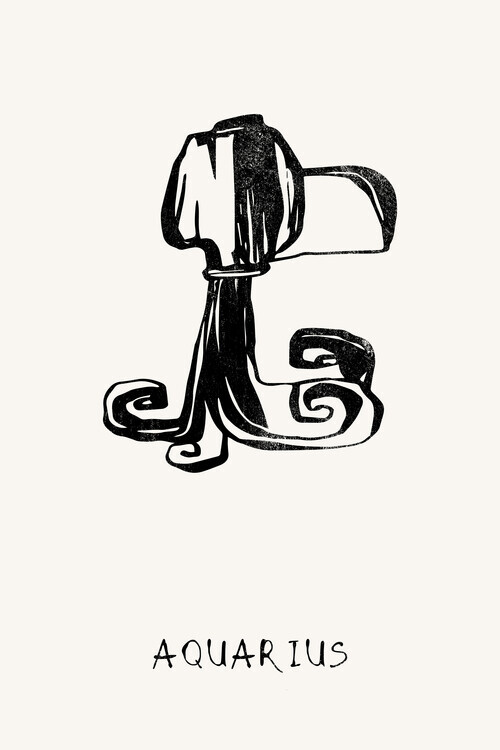 Treechild Plakát, Obraz - Aquarius Zodiac Illustration, Treechild, 26.7 × 40 cm