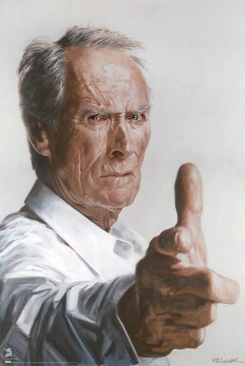 GRUPO ERIK Plakát, Obraz - Sebastian Kruger - Clint Eastwood, 61 × 91.5 cm