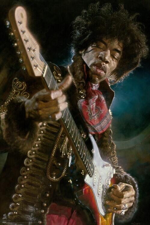 GRUPO ERIK Plakát, Obraz - Sebastian Kruger - Jimi Hendrix, 61 × 91.5 cm