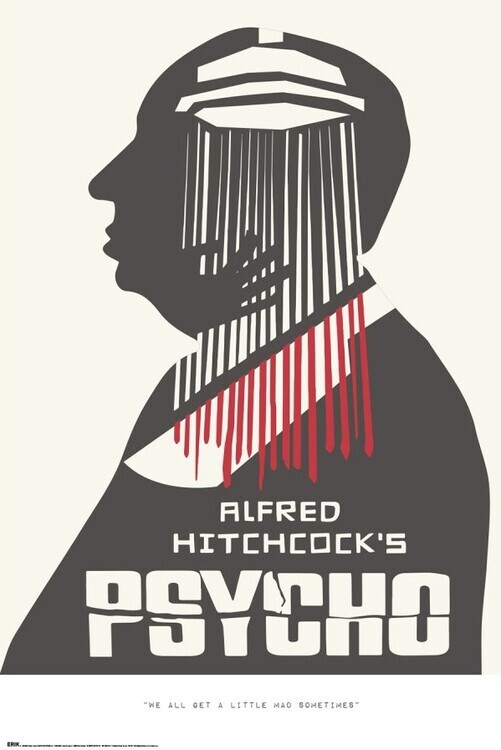 GRUPO ERIK Plakát, Obraz - Alfred Hitchcock - Psycho, 61 × 91.5 cm
