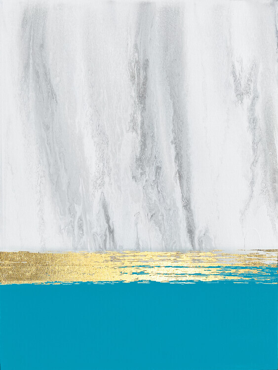 Alyson Storms Plakát, Obraz - Teal Gold Horizon, Alyson Storms, 30 × 40 cm