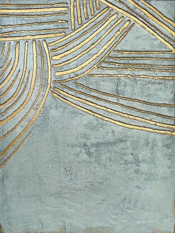 Alyson Storms Plakát, Obraz - Flowing Gold Lines, Alyson Storms, 30 × 40 cm