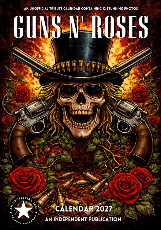 CALLDREAMS Kalendář 2027 Guns & Roses, 42 x 29.7 cm