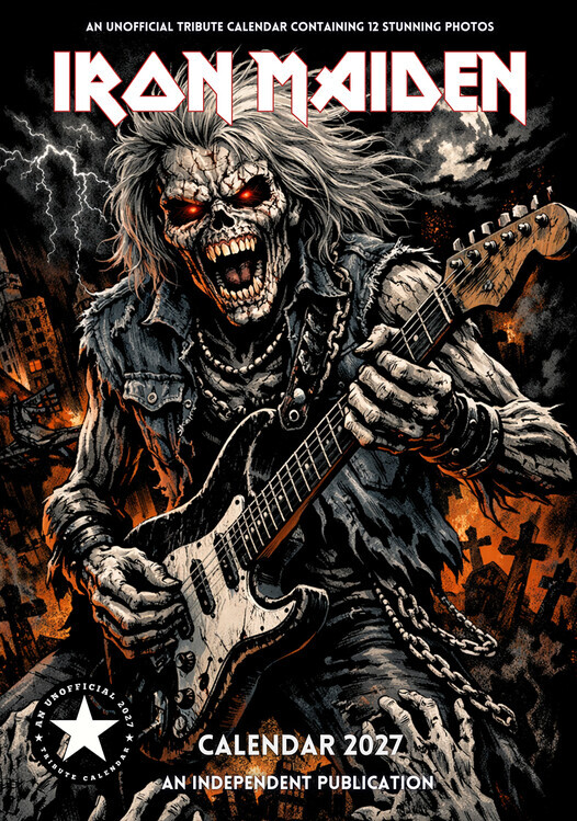 CALLDREAMS Kalendář 2027 Iron Maiden, 42 x 29.7 cm