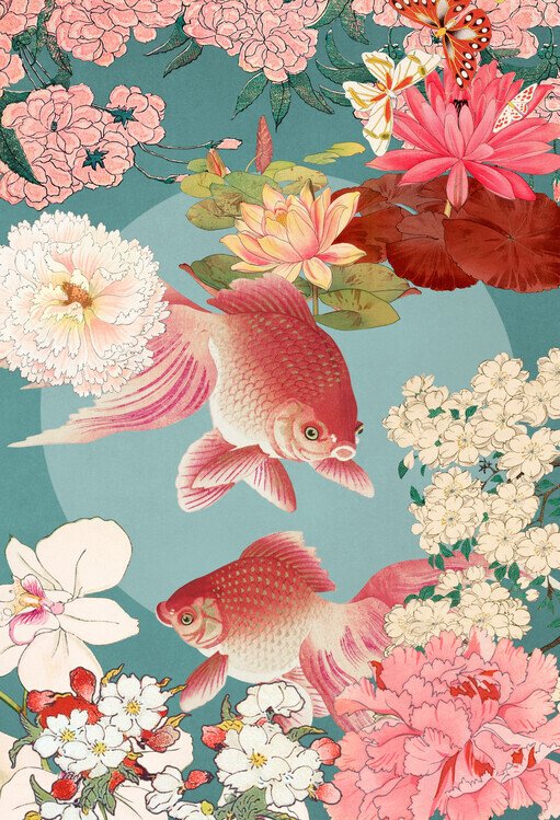 Marja van den Hurk Plakát, Obraz - Graceful Goldfish Pond, Marja van den Hurk, 26.7 × 40 cm