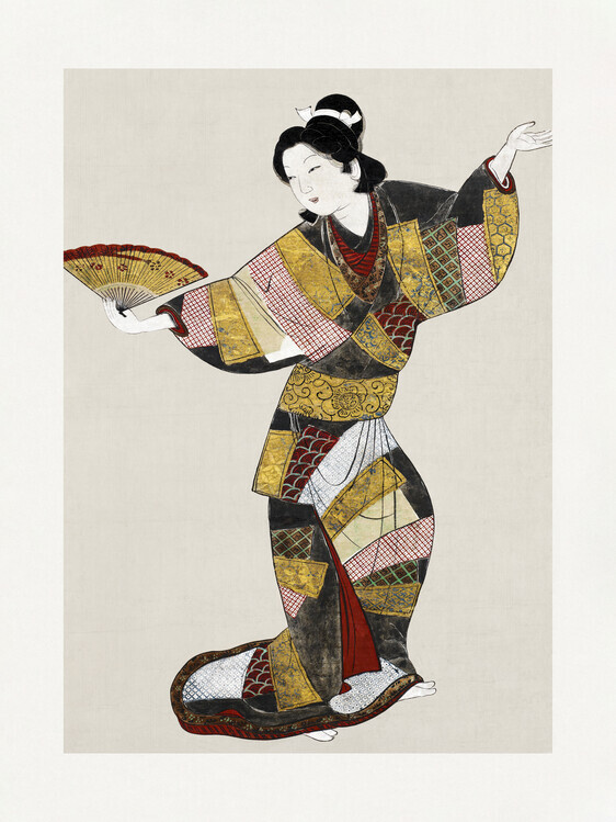 Unknown Plakát, Obraz - Japanese Female Dancer (17th Century), Unknown, 30 × 40 cm