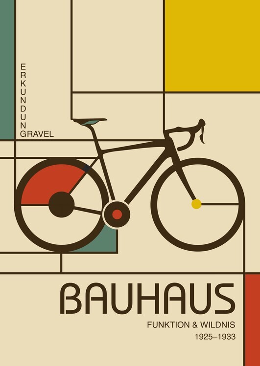 Fadil Roze Plakát, Obraz - Bauhaus Bike Exploration, Fadil Roze, 30 × 40 cm