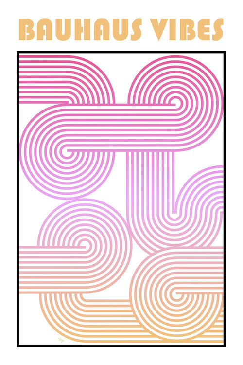 Martina Plakát, Obraz - Bauhaus Retro Gradient Curves, Martina, 26.7 × 40 cm