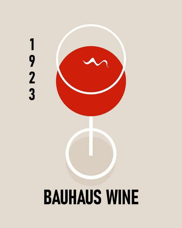 Sannel Larson Plakát, Obraz - Bauhaus Wine Glass, Sannel Larson, 30 × 40 cm
