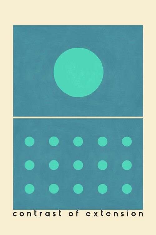 Rosana Laiz Blursbyai Plakát, Obraz - Teal Circle Contrast, Rosana Laiz Blursbyai, 26.7 × 40 cm
