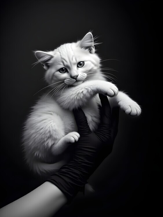Josie George Plakát, Obraz - Adorable White Kitten, Josie George, 30 × 40 cm