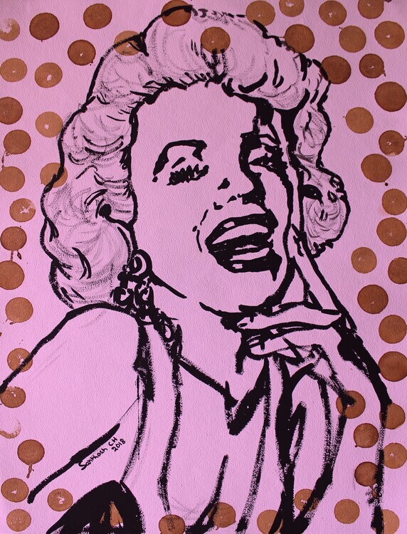 Santhosh ch Plakát, Obraz - Laughing Pop Art Woman, Santhosh ch, 30 × 40 cm