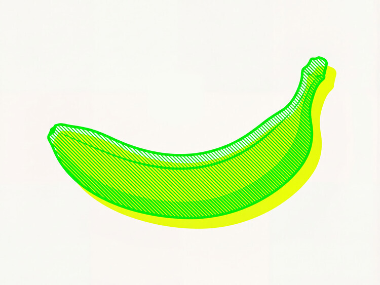 Andreas Magnusson Plakát, Obraz - Neon Green Banana, Andreas Magnusson, 40 × 30 cm
