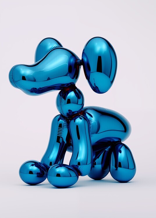 Andreas Magnusson Plakát, Obraz - Metallic Blue Balloon Dog, Andreas Magnusson, 30 × 40 cm
