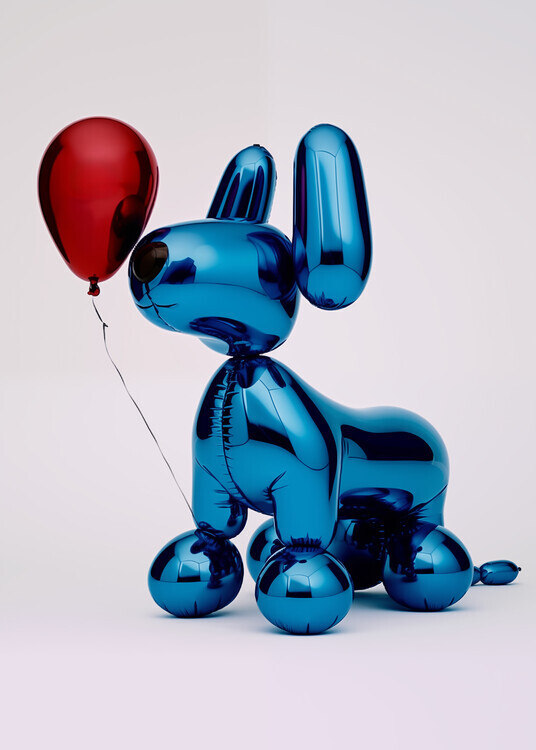 Andreas Magnusson Plakát, Obraz - Blue Balloon Dog, Andreas Magnusson, 30 × 40 cm