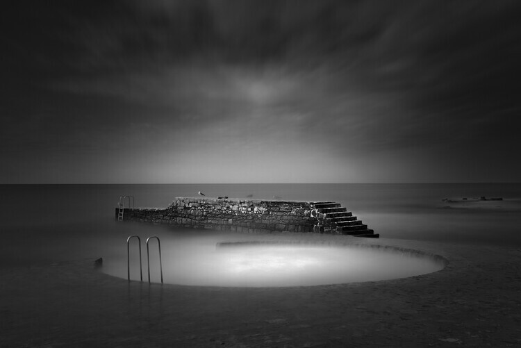 Urbangraphics Plakát, Obraz - Monochrome Ocean Steps, Urbangraphics, 40 × 26.7 cm
