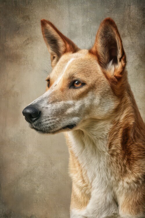 Rafal Kulik Plakát, Obraz - Noble Dingo Portrait, Rafal Kulik, 26.7 × 40 cm