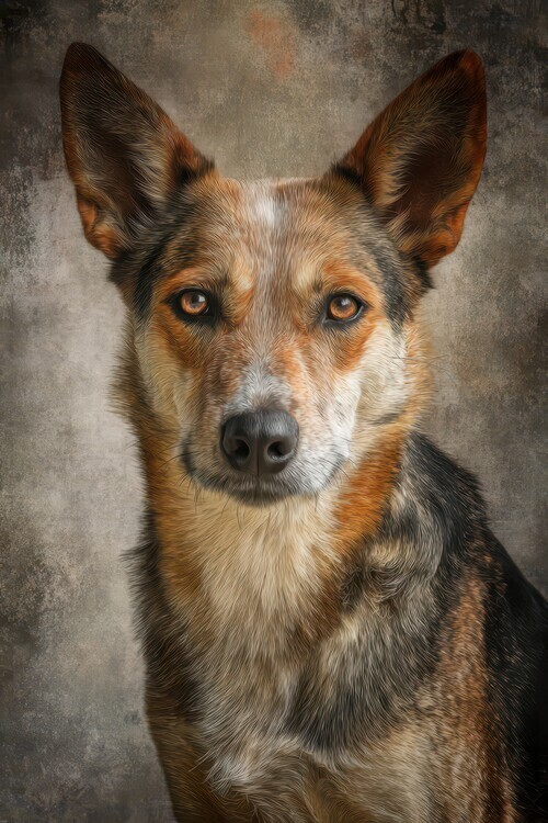 Rafal Kulik Plakát, Obraz - Attentive Dog Portrait, Rafal Kulik, 26.7 × 40 cm