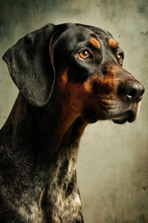 Rafal Kulik Plakát, Obraz - Noble Hound Portrait, Rafal Kulik, 26.7 × 40 cm