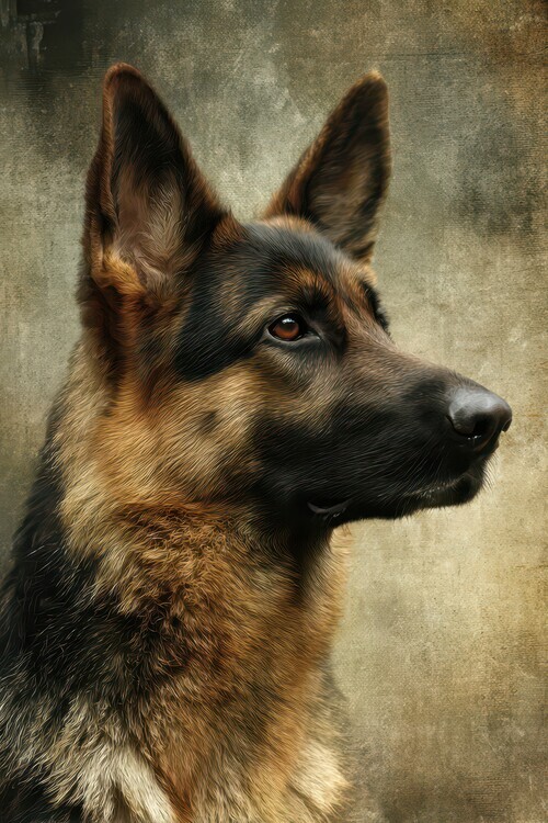 Rafal Kulik Plakát, Obraz - Noble German Shepherd Profile, Rafal Kulik, 26.7 × 40 cm