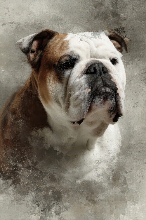 Rafal Kulik Plakát, Obraz - Noble Bulldog Portrait, Rafal Kulik, 26.7 × 40 cm