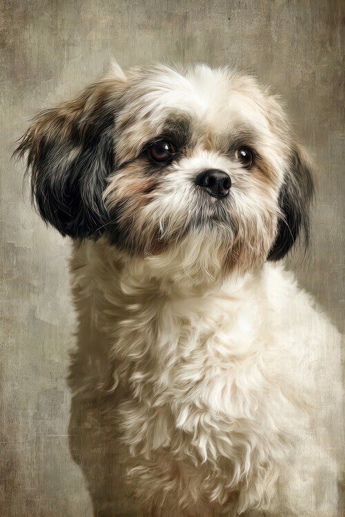 Rafal Kulik Plakát, Obraz - Vintage Shih Tzu Portrait, Rafal Kulik, 26.7 × 40 cm