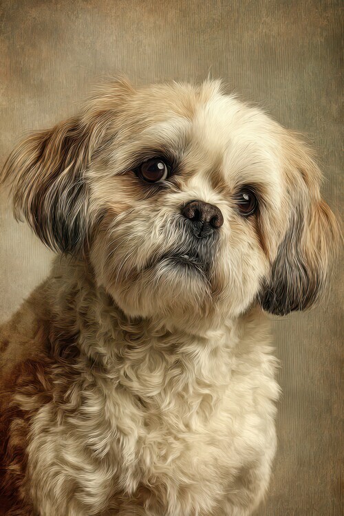 Rafal Kulik Plakát, Obraz - Gentle Shih Tzu Portrait, Rafal Kulik, 26.7 × 40 cm