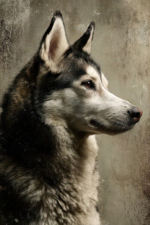 Rafal Kulik Plakát, Obraz - Noble Husky Profile, Rafal Kulik, 26.7 × 40 cm