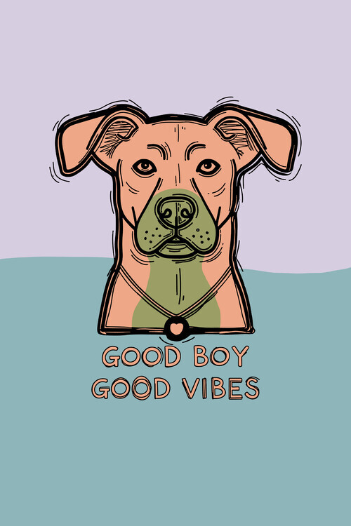 casa cartissi Plakát, Obraz - Good Boy Dog Vibes, casa cartissi, 26.7 × 40 cm