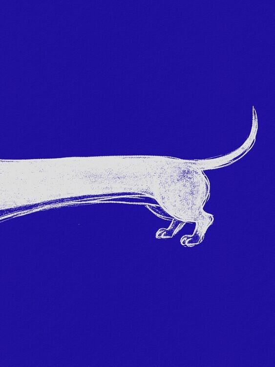 Andreas Magnusson Plakát, Obraz - Minimalist Blue Dachshund, Andreas Magnusson, 30 × 40 cm