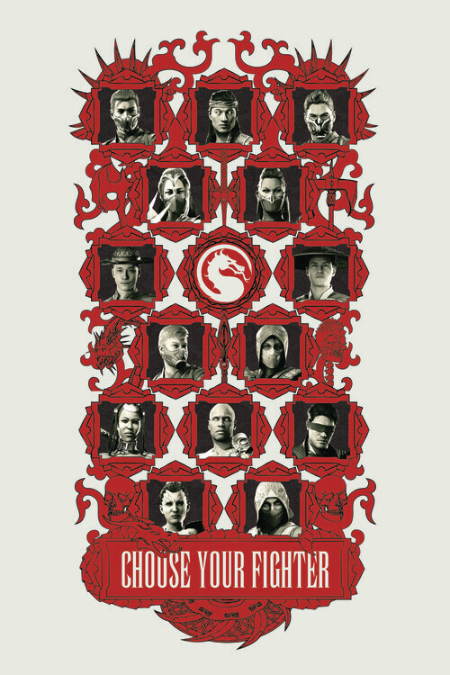 Europosters Plakát, Obraz - Mortal Kombat - Choose your Figther, 26.7 × 40 cm