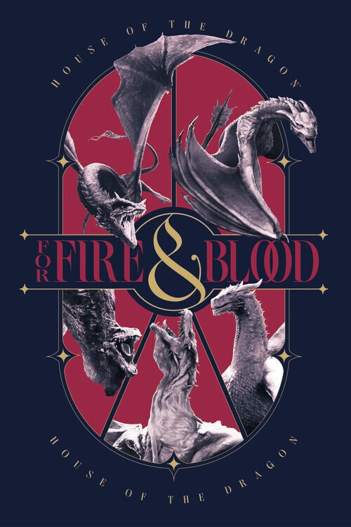 Europosters Plakát, Obraz - House of the Dragon - Fire & Blood, 26.7 × 40 cm
