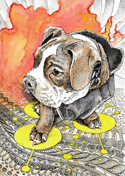 Johan Liewendahl Plakát, Obraz - Puppy's Fiery Journey, Johan Liewendahl, 30 × 40 cm