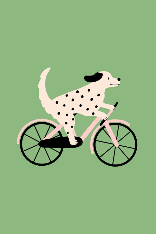 Maren Gross Plakát, Obraz - Dalmatian On A Bike, Maren Gross, 26.7 × 40 cm