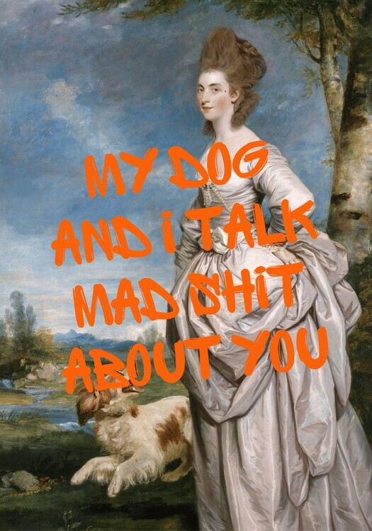 Athene Fritsch Plakát, Obraz - Witty Lady Dog Portrait, Athene Fritsch, 26.7 × 40 cm