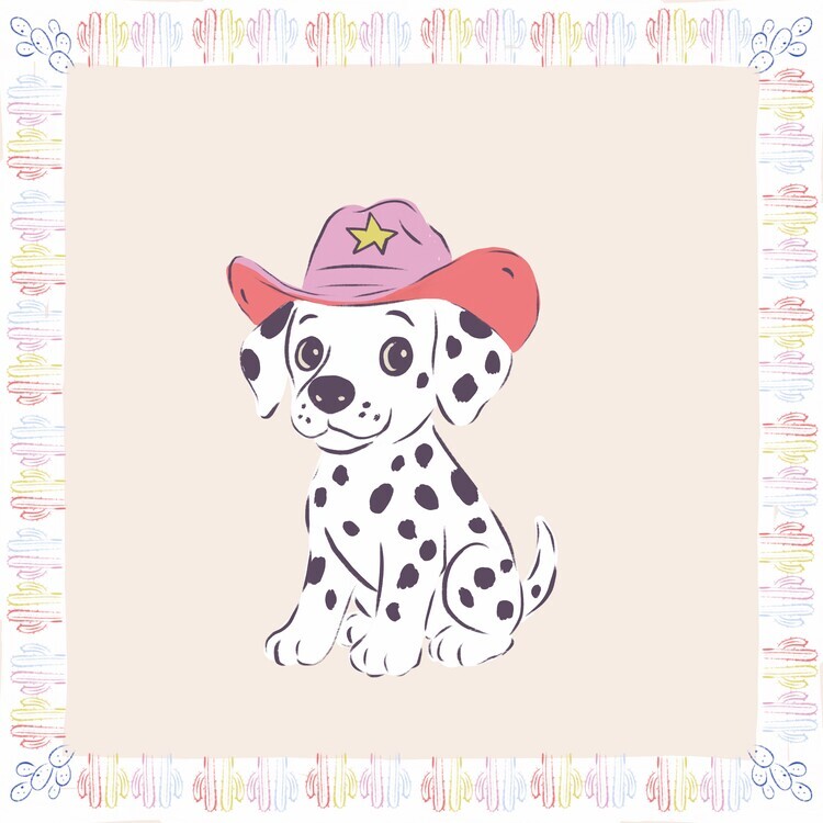 Radhika Modi Plakát, Obraz - Dalmatian Cowboy Puppy, Radhika Modi, 40 × 40 cm