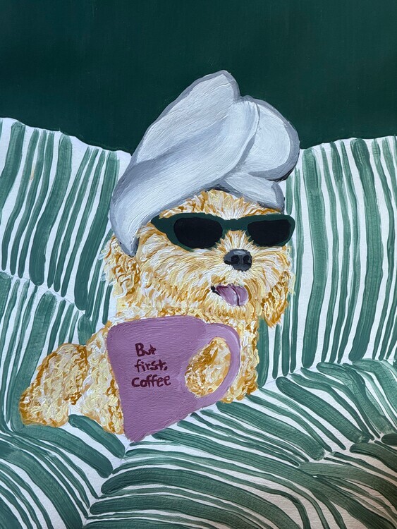 Idah Christina Plakát, Obraz - Chill Dog Coffee, Idah Christina, 30 × 40 cm