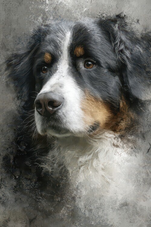 Rafal Kulik Plakát, Obraz - Majestic Bernese Mountain Dog, Rafal Kulik, 26.7 × 40 cm