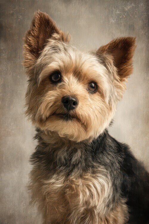 Rafal Kulik Plakát, Obraz - Curious Yorkie Portrait, Rafal Kulik, 26.7 × 40 cm
