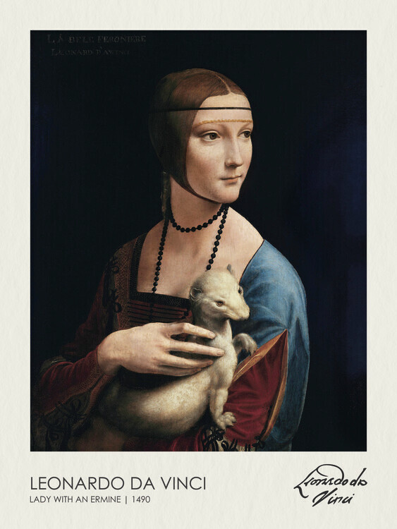 Leonardo Da Vinci Plakát, Obraz - The Lady with an Ermine (1490), Leonardo Da Vinci, 30 × 40 cm