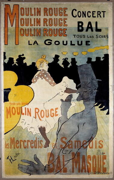 Toulouse-Lautrec, Henri de Plakát, Obraz - Poster for the red mill, Toulouse-Lautrec, Henri de, 26.7 × 40 cm