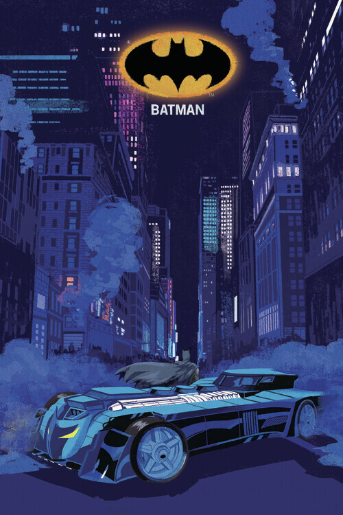 Europosters Plakát, Obraz - Batman - Night Batmobil, 26.7 × 40 cm