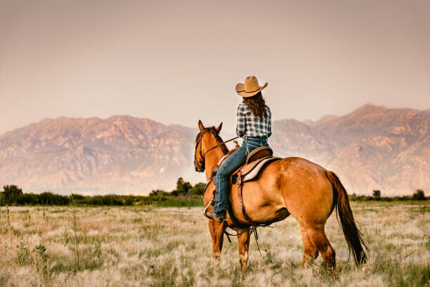 ferrantraite Plakát, Obraz - Cowgirl Horseback Riding, ferrantraite, 40 × 26.7 cm
